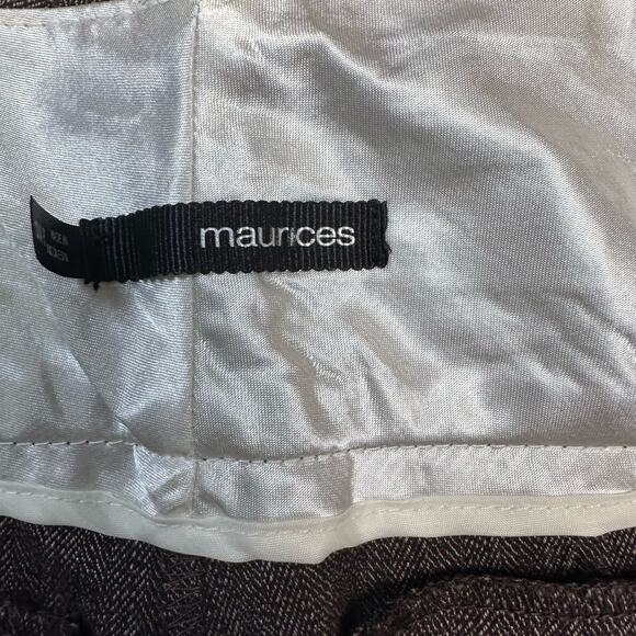 Maurices Brown Wide Leg Dress Pant Womens Size 13/14 Y2k Retro Mid Rise Trousers - Picture 4 of 6